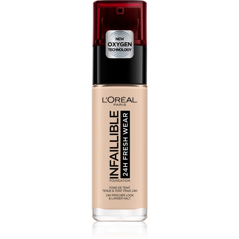 L'Oreal Paris, Infaillible 24H , Fondotinta liquido, 015, Beige chiaro, SPF 25, 30 ml