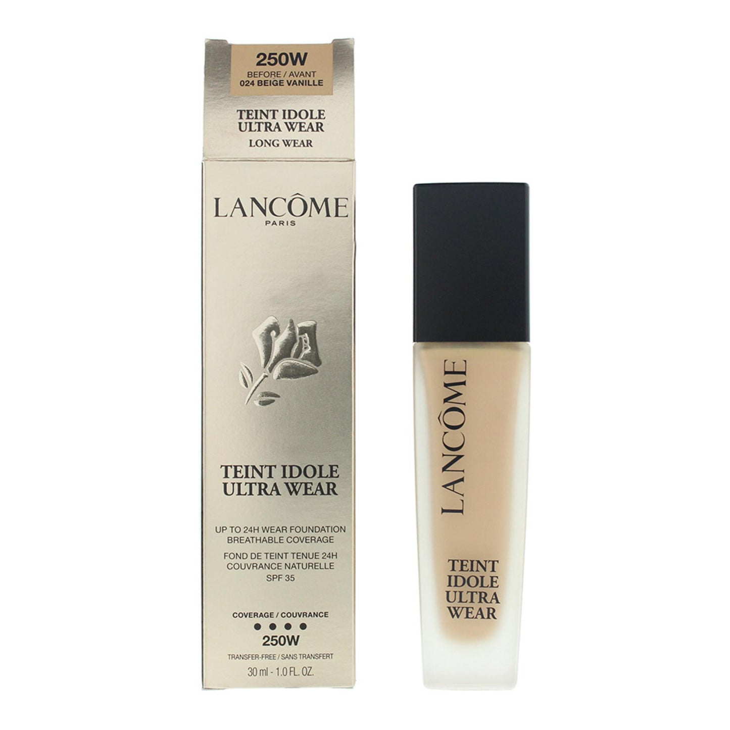 Lancome, Teint Idole Ultra Wear, Fondotinta liquido, 250W, SPF 35, 30 ml