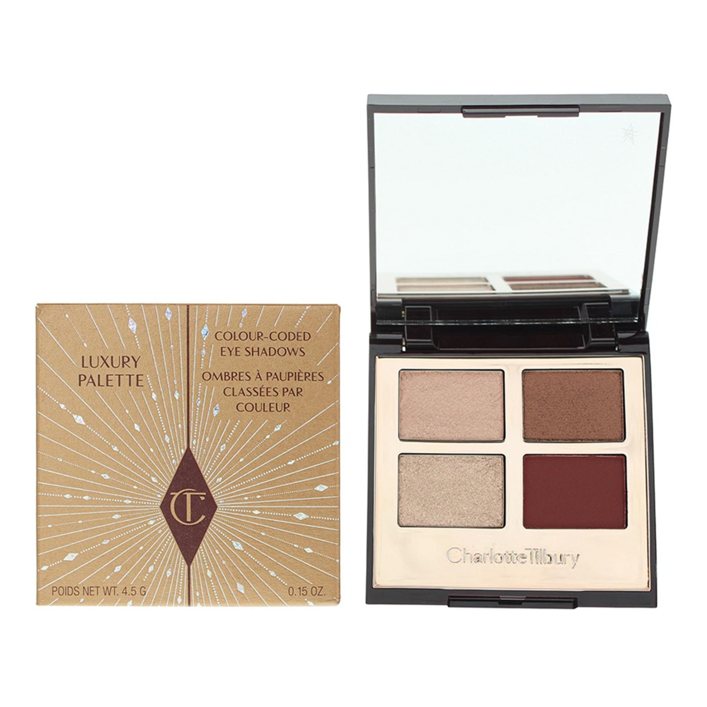 Charlotte Tilbury, Luxury Palette, Palette di ombretti, Rosa di fuoco, 4 sfumature, 4.5 g