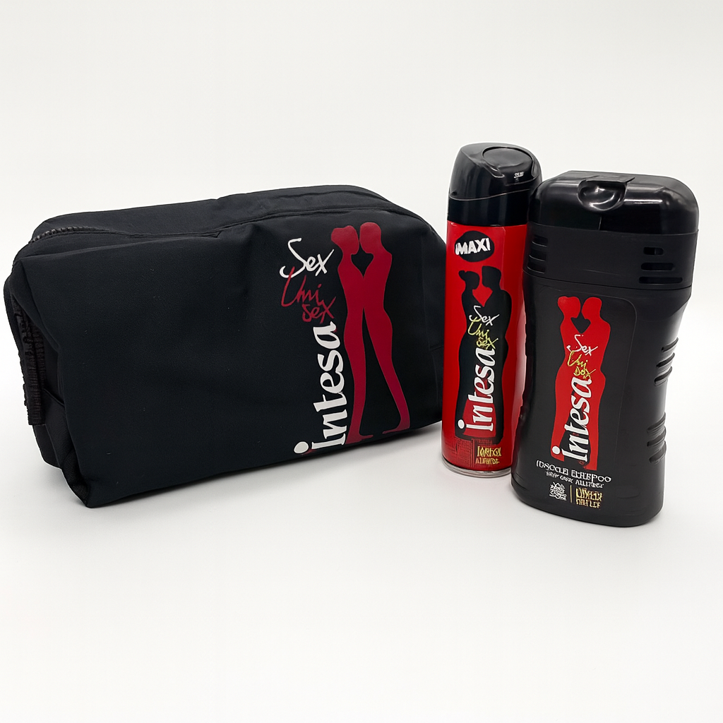 Set Intesa Unisex – Pochette + Deodorante Spray + Doccia Shampoo