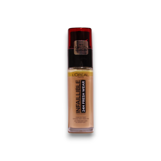 L'Oreal Paris, Infaillible 24h Fresh Wear, Indossabile tutto il giorno, Fondotinta liquido, 300, Ambra, SPF 25, 30 ml