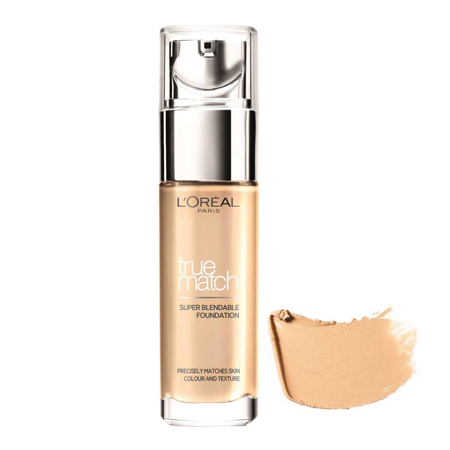L'Oreal Paris, True Match, Acido ialuronico, Finitura naturale, Fondotinta liquido, 5.N, Sable Sand, SPF 17, 30 ml