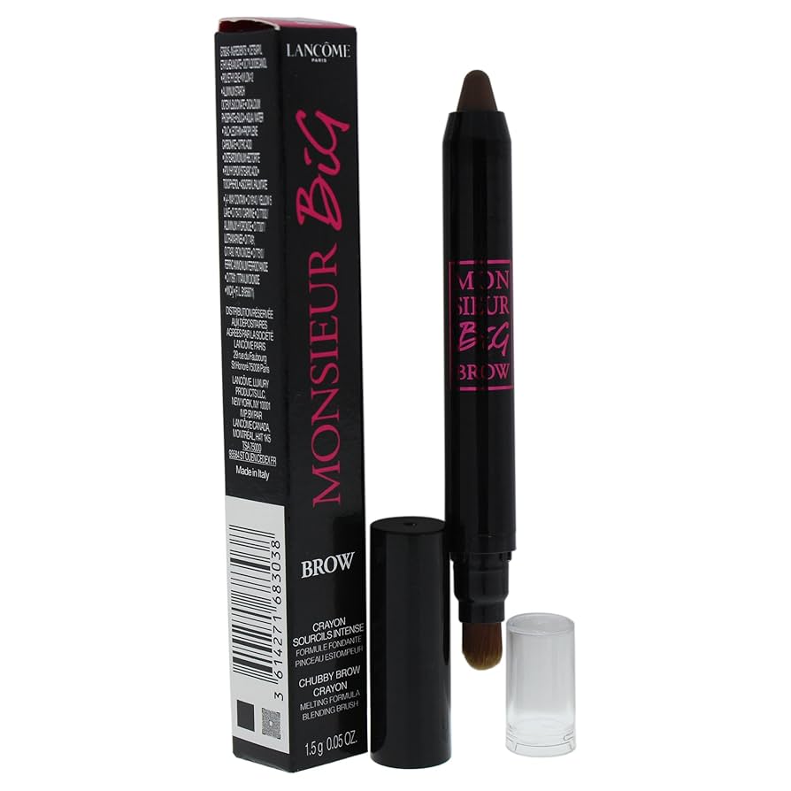 Lancome, Monsieur Big Brow, Miscelazione, Crema per sopracciglia matita & spazzola 2-in-1, 03, Marrone, 1.5 g