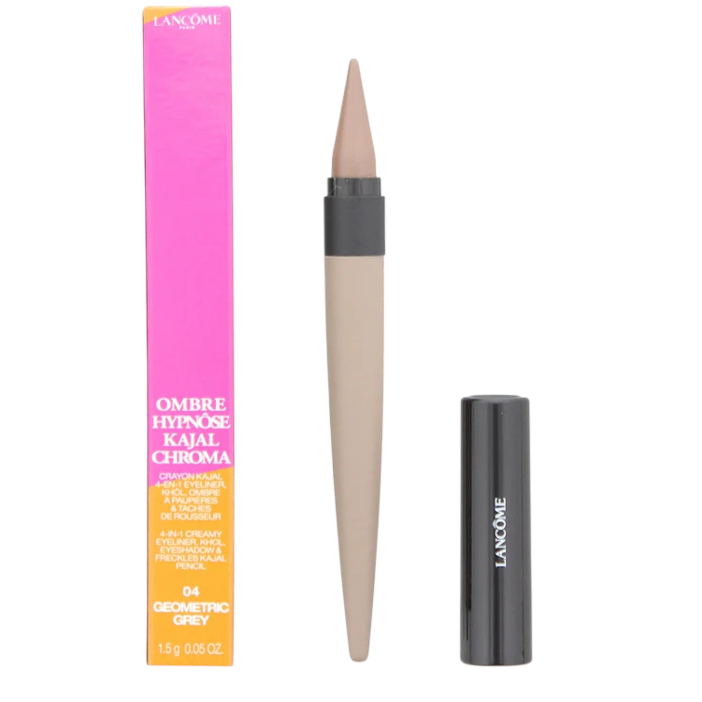 Lancome, Ombre Hypnose, Intensa resa di colore, Ombretto & Matita kajal 2-in-1, 04, Grigio geometrico, 1.5 g