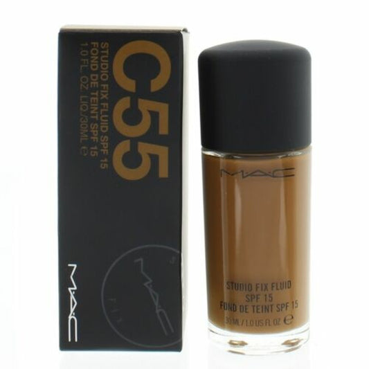 MAC, Studio Fix Fluid, Finitura opaca, Fondotinta liquido, C55, SPF 15, 30 ml