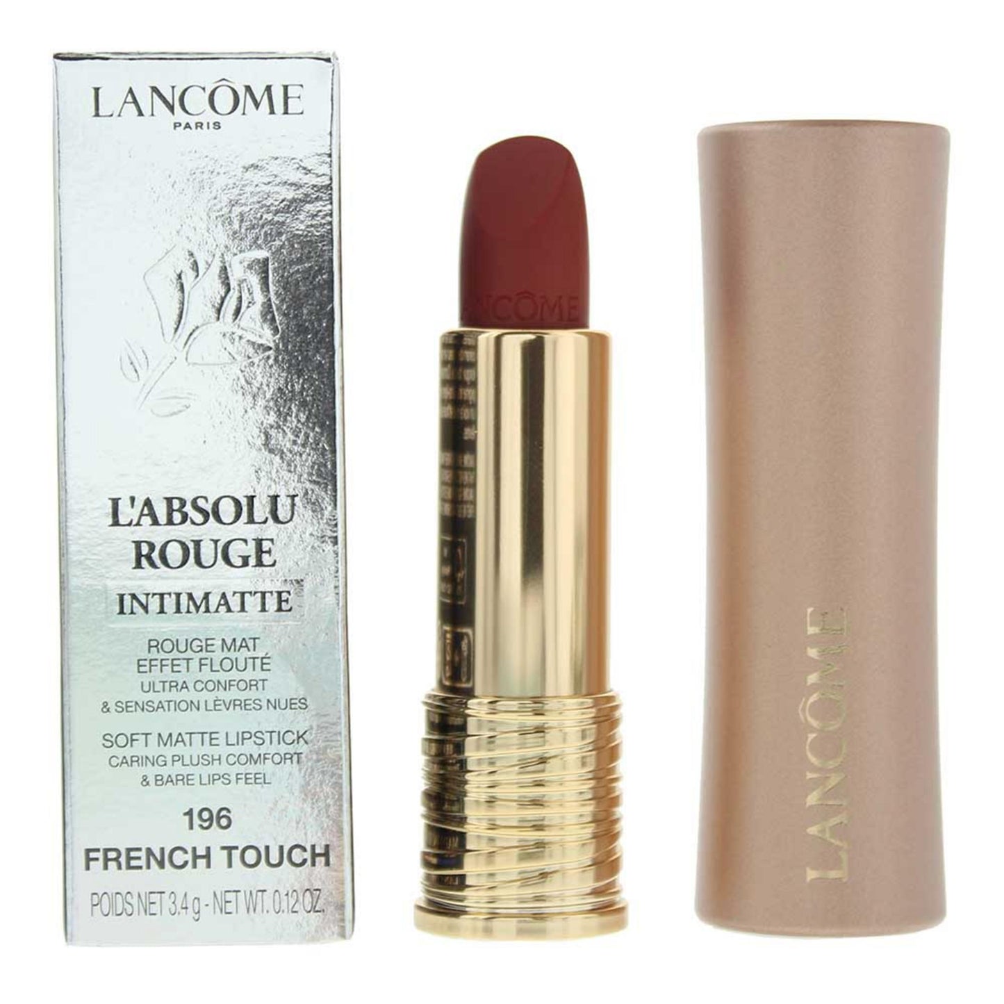 Lancome, L’Absolu Rouge Intimatte, Opaco morbido, Rossetto cremoso, 196, Tocco francese, 3.4 g