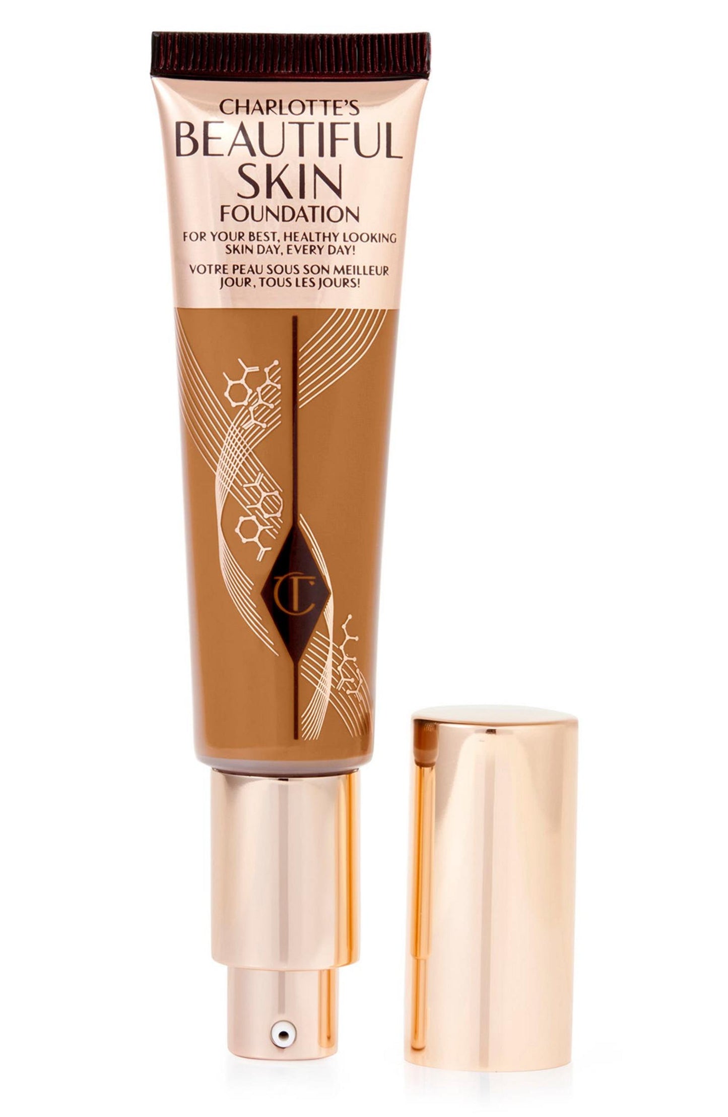 Charlotte Tilbury, Beautiful Skin Science + Colour, Finitura radiosa, Fondotinta liquido, 13, Caldo Chaud, 30 ml