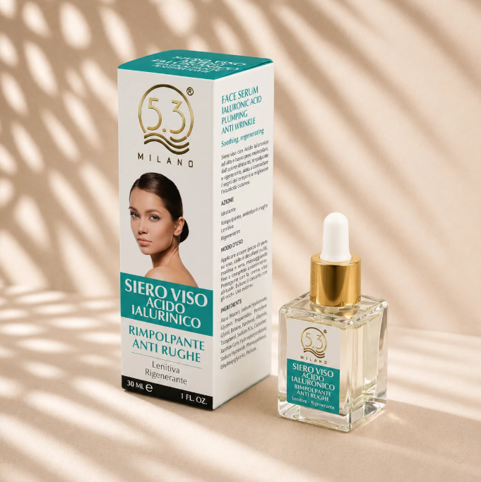 Siero Viso Acido Ialuronico Rimpolpante e Antirughe 5.3 Milano - 30ml