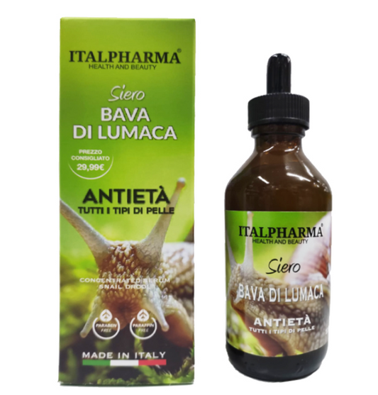 Italpharma Siero Concentrato Bava di Lumaca Viso-Collo (100ml) – Rigenerante e Anti-Età