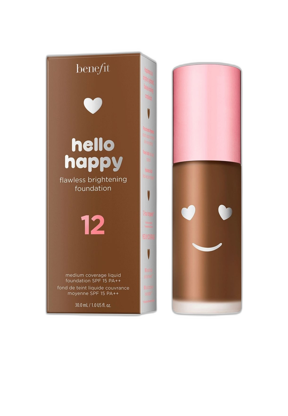 Benefit, Hello Happy, Illuminante, Fondotinta liquido, 12, Calore profondo, SPF 15, 30 ml