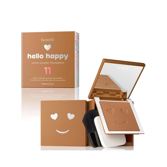 Benefit, Hello Happy Velvet, Finitura opaca, Fondotinta compatto, 11, Neutro scuro, 7 g