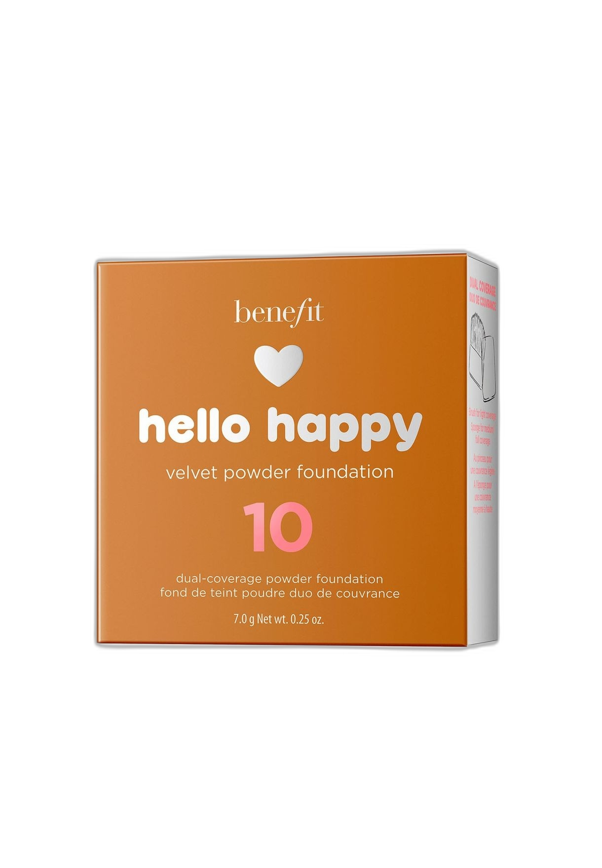 Benefit, Hello Happy Velvet, Opacizzante, Fondotinta compatto, 10, Scuro, 7 g