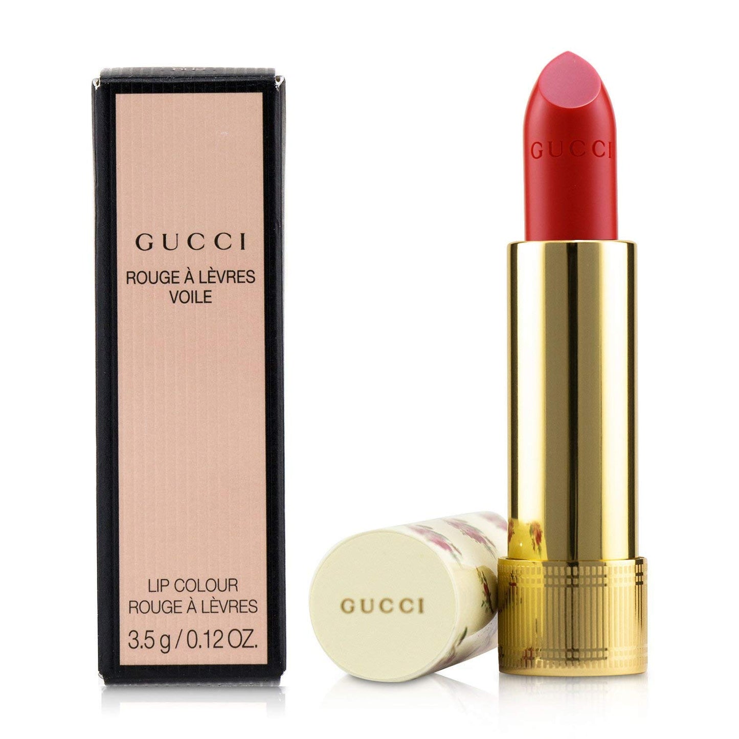 Gucci, Rouge A Levres Voile, Durevole, Rossetto cremoso, 302, Agatha Orange, 3.5 g