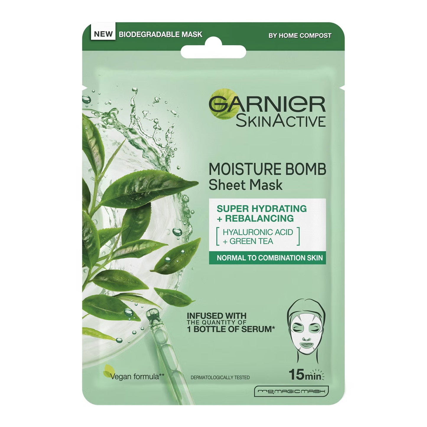 Garnier SkinActive - Hydra Bomb: Maschera in Tessuto (Tè Verde)