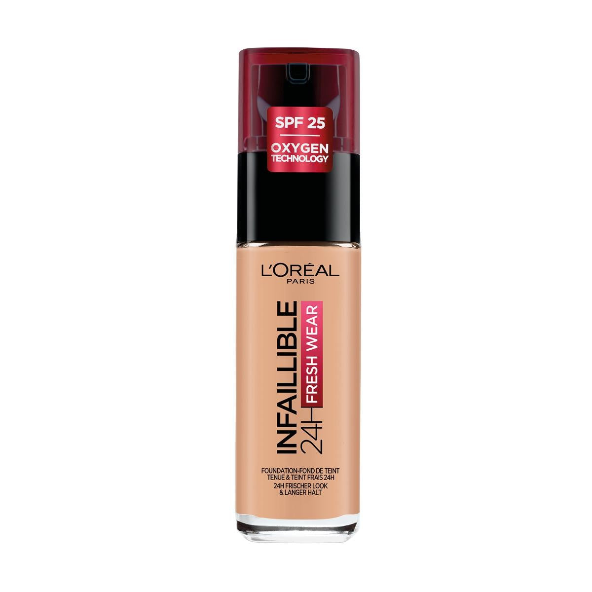L'Oreal Paris, Infaillible 24h Fresh Wear, Indossabile tutto il giorno, Fondotinta liquido, 110, Rosa Vaniglia, SPF 25, 30 ml