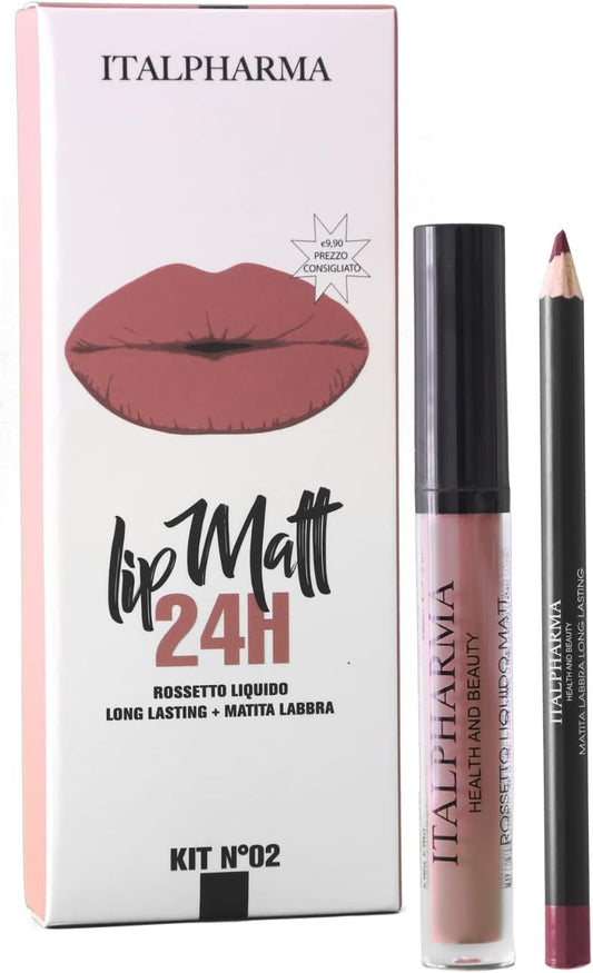 Italpharma – Kit Lip Matt 24H (Rossetto Liquido + Matita Labbra)