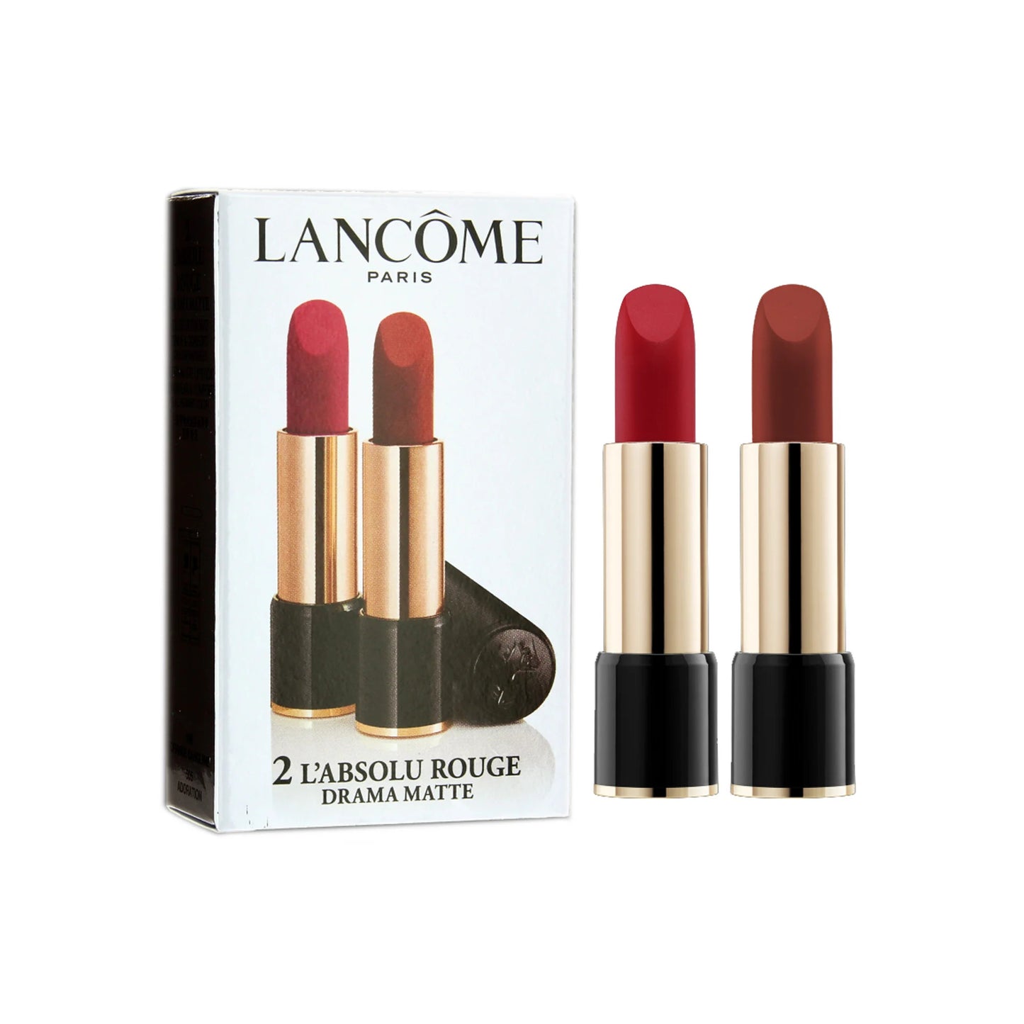 Set Duo, Lancome, L'Absolu Rouge, Opaco, Rossetto cremoso, 290, Dramma, 2 pz, 3.4 g